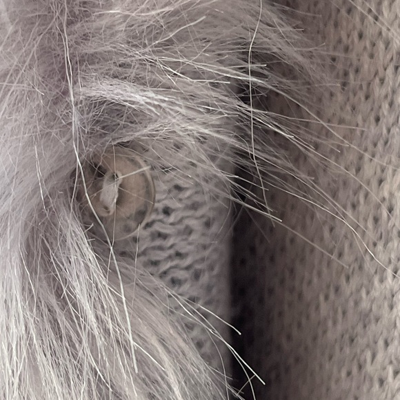 Women’s DOLCE CABO Knitted Long Vest With Faux Fur Collar NWT - Picture 3 of 15